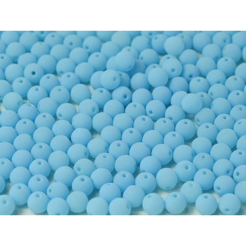 Perle 3 Mm Vetro Di Boemia- Bondeli Matte sky blue- 50 Pezzi