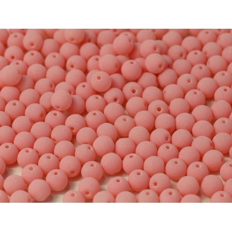 Perle 4 Mm Vetro Di Boemia - bondeli matte coral- 50 Pezzi