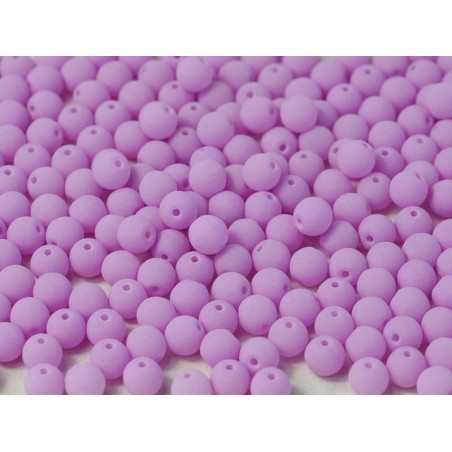 Perle 4 Mm Vetro Di Boemia - Bondeli Matte magenta- 50 Pezzi