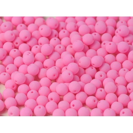 Perle 4 Mm Vetro Di Boemia - Bondeli Matte pink- 100 Pezzi