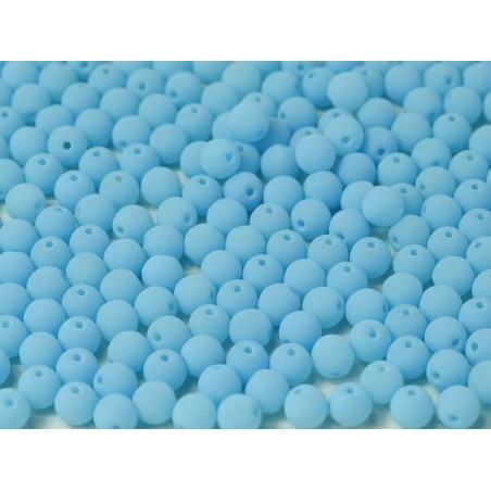 Perle 6 Mm Vetro Di Boemia bondeli matte sky blue - 25 Pezzi