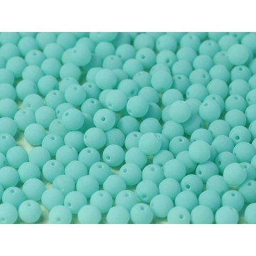 Perle 6 Mm Vetro Di Boemia bondeli matte  turquoise - 25...