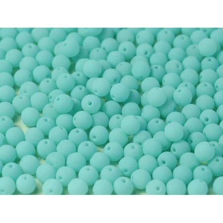 Perle 6 Mm Vetro Di Boemia bondeli matte  turquoise - 25 Pezzi