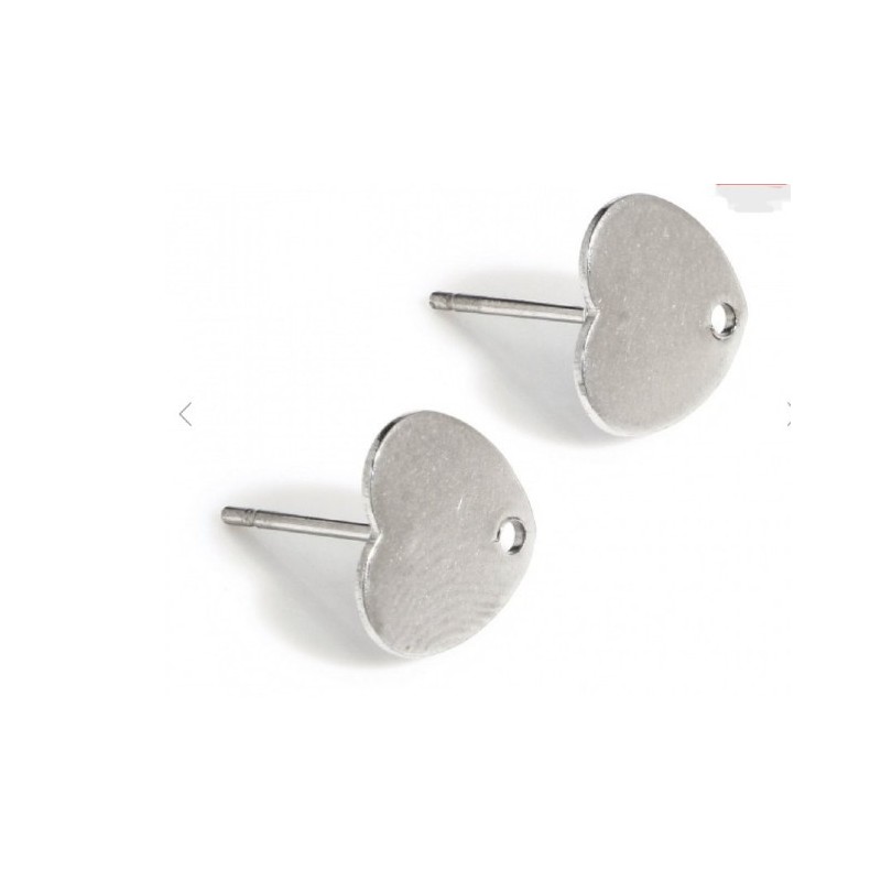 perni acciaio - cuore - 10 x 9mm