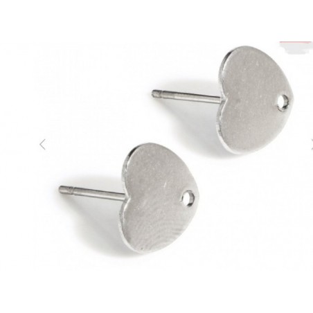 perni acciaio - cuore - 10 x 9mm