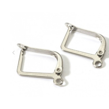 monachelle acciaio-  rettangolo 16x13mm - 1 coppia