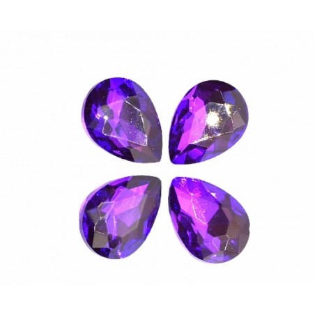 Gocce in vetro di cristallo 13x18mm - violet- 2 Pezzi