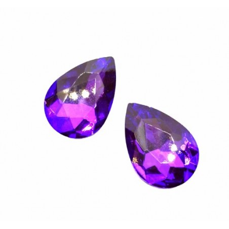 Gocce In Vetro 30x20mm - violet - 2 Pezzi