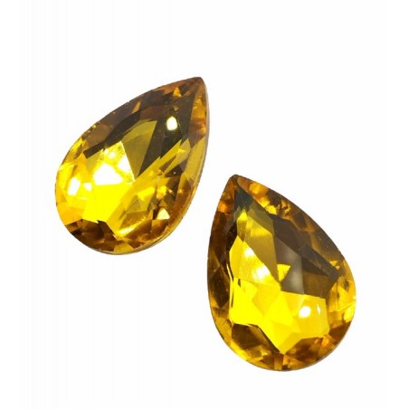 Gocce In Vetro 30x20mm - topaz - 2 Pezzi