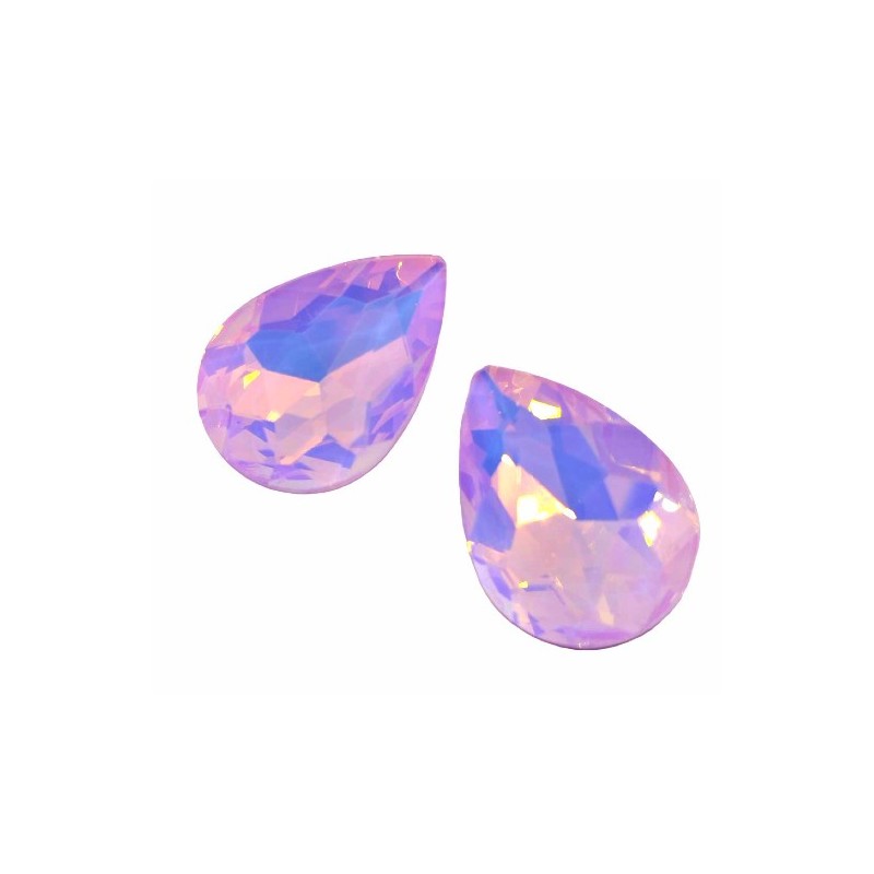 Gocce In Vetro 30x20mm - soft pink mocha- 2 Pezzi
