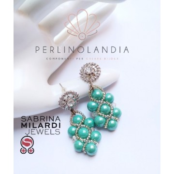 orecchini con perle - gioiello finito - turchese