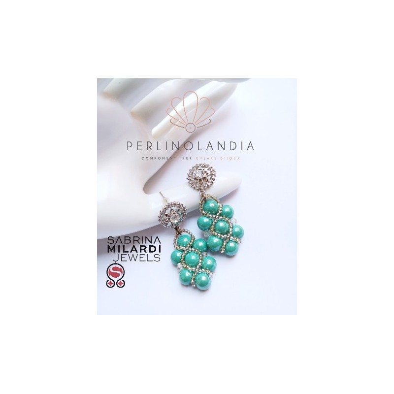 orecchini con perle - gioiello finito - turchese