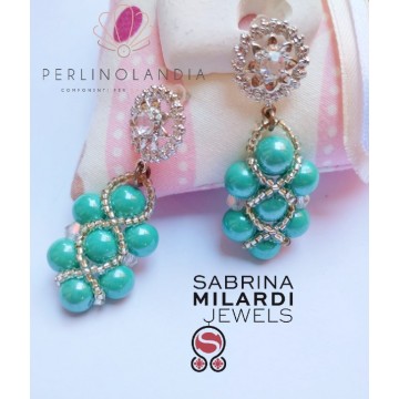 orecchini con perle - gioiello finito - turchese 2