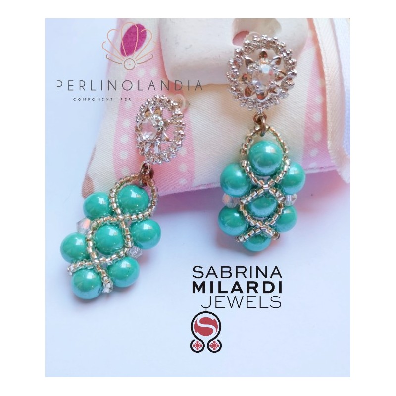 orecchini con perle - gioiello finito - turchese