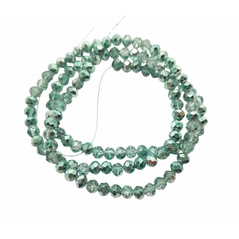 rondelle sfaccettate - 4x3mm – metallic green...