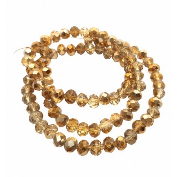 rondelle sfaccettate - 6X4mm – metallic cocoa ab - 1 filo