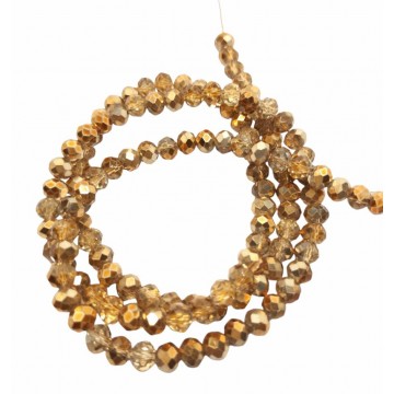 ondelle sfaccettate - 4x3mm – metallic cocoa ab - 1 filo