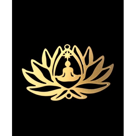 connettore fiore di loto  - 3.8cm x 2.6cm - 2 pezzi - dorato