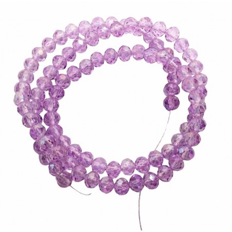 rondelle sfaccettate - 6X4mm – Transparent light violet - 1 filo