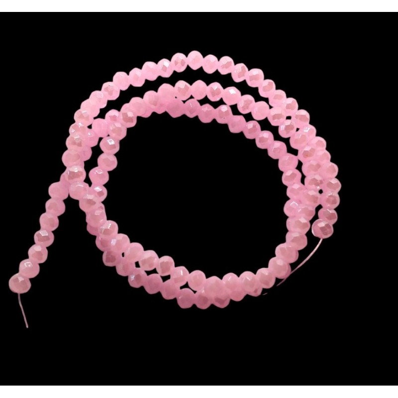rondelle sfaccettate - 4X3mm - baby pink -  1 filo