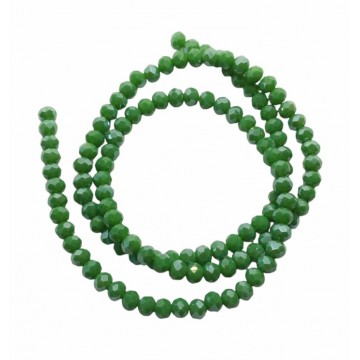 rondelle sfaccettate - 4X3mm - green lawn- 1 filo