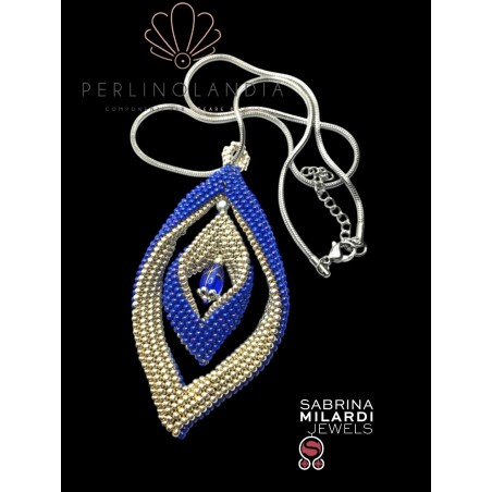 pendente blu e argento - gioiello finito