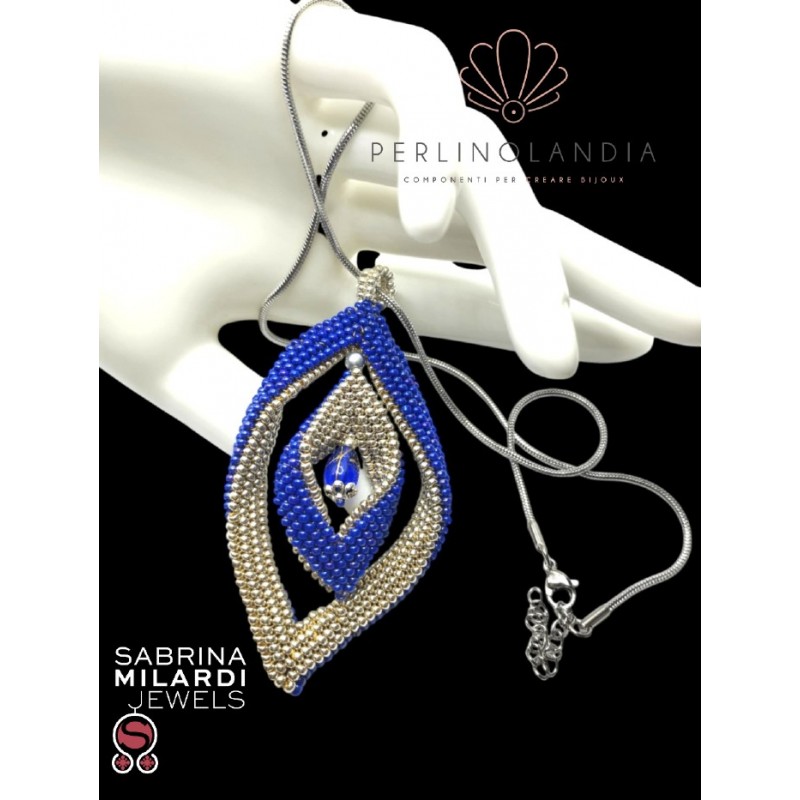 pendente blu e argento - gioiello finito