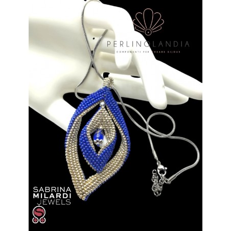pendente blu e argento - gioiello finito