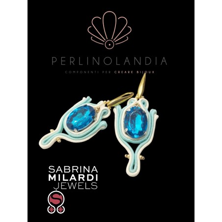 orecchini soutache con cristallo centrale - gioiello finito