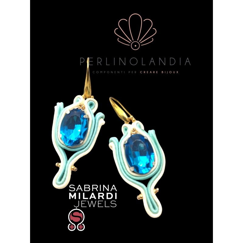 orecchini soutache con cristallo centrale -...