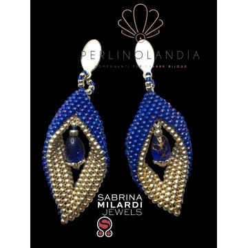 orecchini blu - argento - gioiello finito