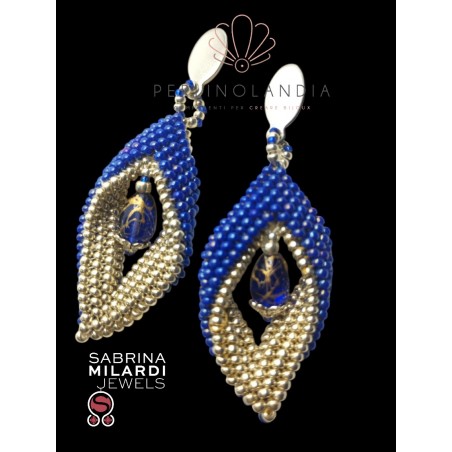 orecchini blu - argento - gioiello finito