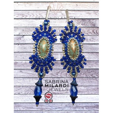 Orecchini "Bizantium" argento e blu - gioiello finito 2