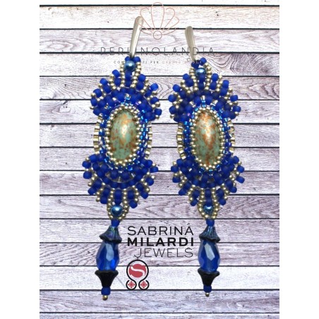Orecchini "Bizantium" argento e blu - gioiello finito