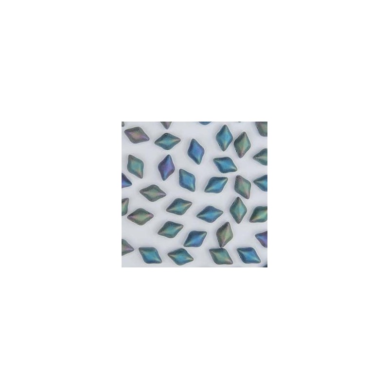 Gemduo 8X5mm- jet green iris mat - 10 grammi