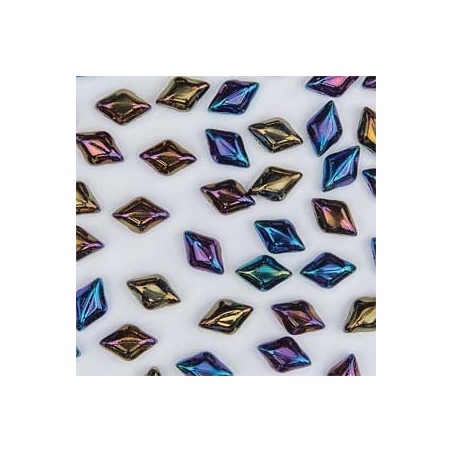 Gemduo 8X5mm- jet rnbw iris  - 10 GRAMMI