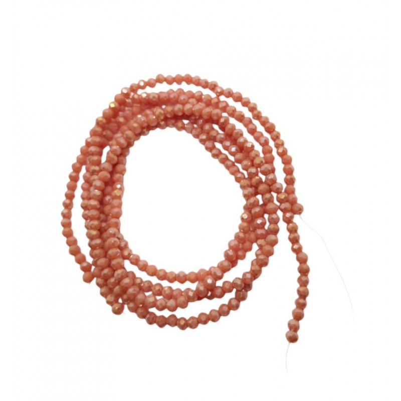Rondelle Sfaccettate - 2x1mm - salmone - 1 Filo