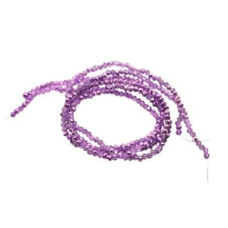 Rondelle Sfaccettate - 2x1mm - metallic lilac ab - 1 Filo