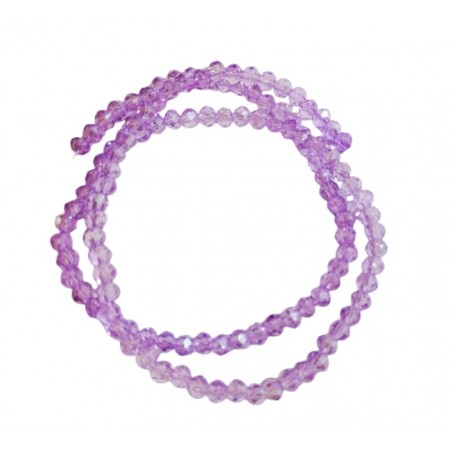 Rondelle Sfaccettate - 4X3mm – Transparent Violet- 1 Filo