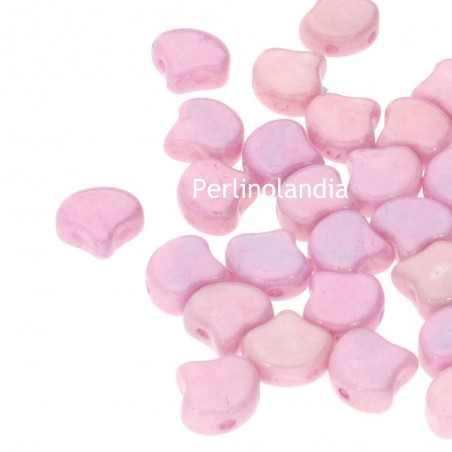 Ginko Bead 7x7,5mm - chalk lilac luster- 10 Grammi