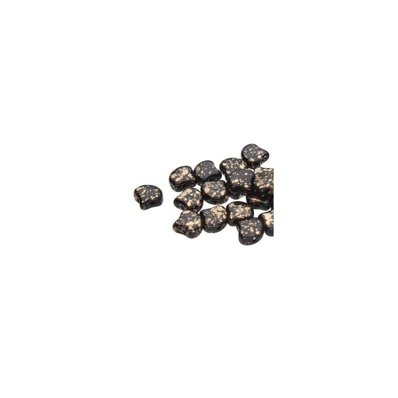 Ginko Bead 7x7,5mm - jet gold splash - 10 Grammi