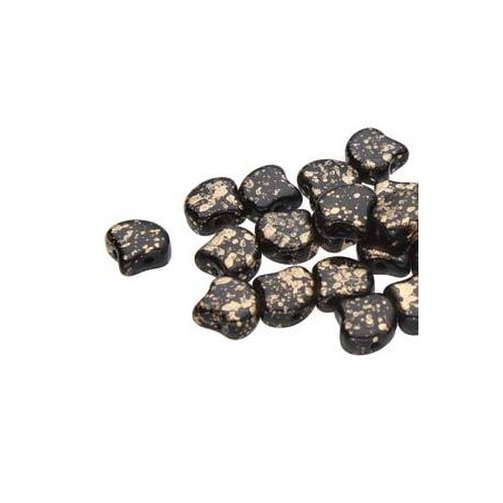 Ginko Bead 7x7,5mm - jet gold splash - 10 Grammi