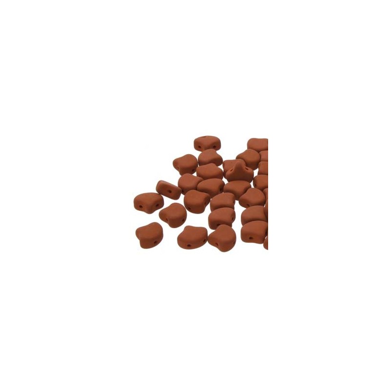 Ginko Bead 7x7,5mm - matte velvet brick - 10...