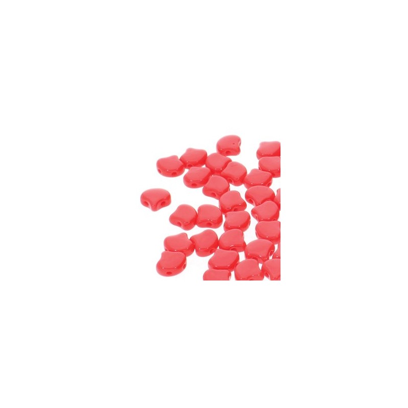 Ginko Bead 7x7,5mm -red opaque- 10 GRAMMI