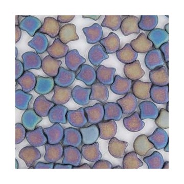 Ginko Bead 7x7,5mm - jet rnbw iris mat- 10 GRAMMI