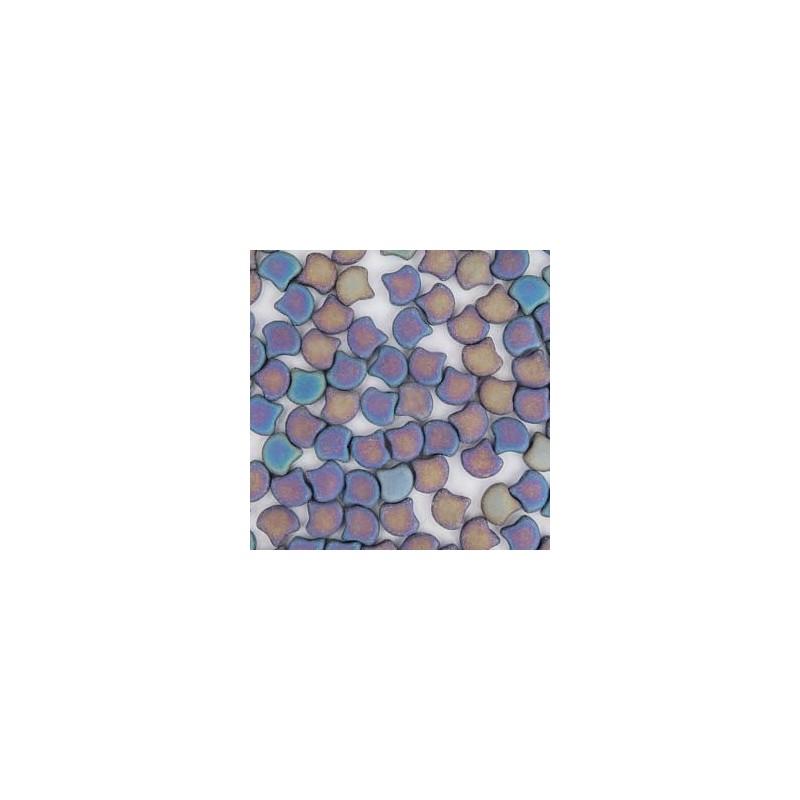 Ginko Bead 7x7,5mm - jet rnbw iris mat- 10 GRAMMI