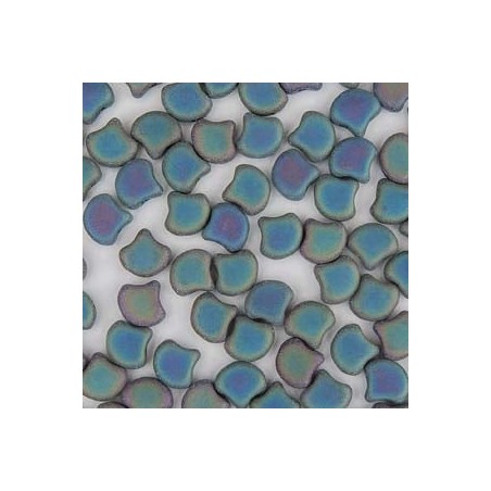 Ginko Bead 7x7,5mm - jet green iris mat- 10 Grammi