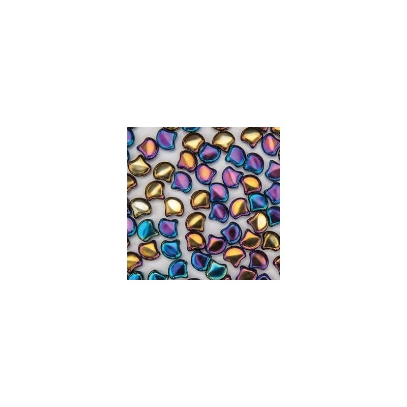 Ginko Bead 7x7,5mm - jet rnbw iris - 10 GRAMMI