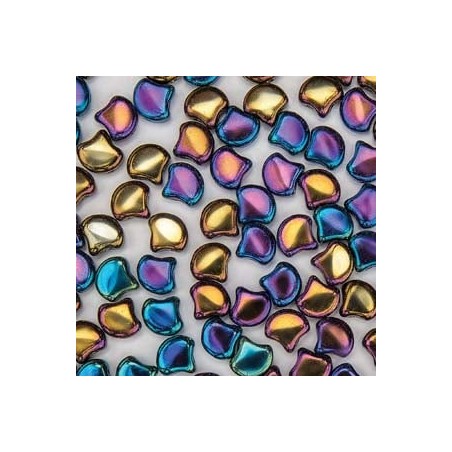 Ginko Bead 7x7,5mm - jet rnbw iris - 10 Grammi