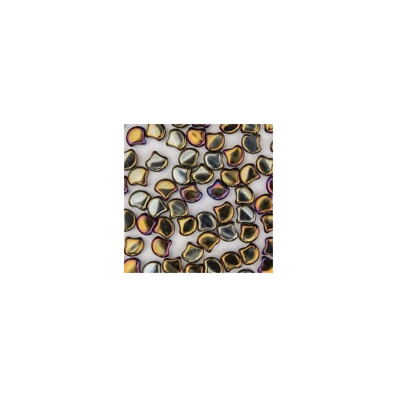 Ginko Bead 7x7,5mm - jet brown iris - 10 GRAMMI
